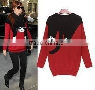 wholesale high quality cute printed women sweater