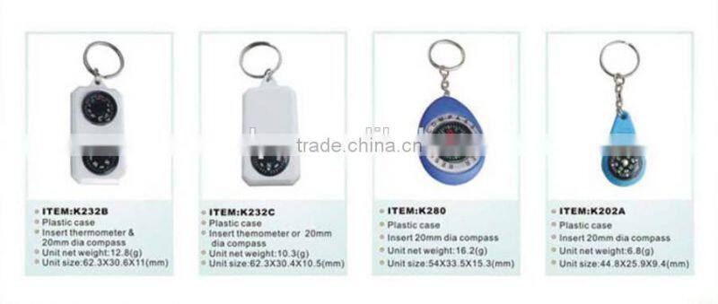 Mini body pocket compass with keychain