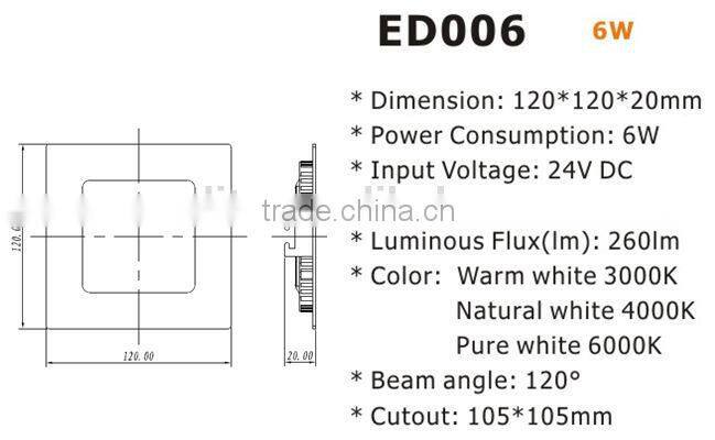 6W dimmable Ultra-thin led light downlight