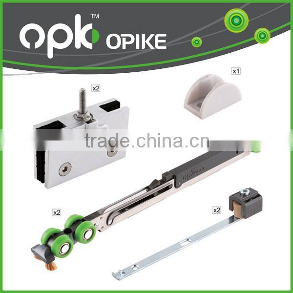 OPK Glass Door Furniture Top Hang Soft Close Damper Slow Motion Sliding Roller
