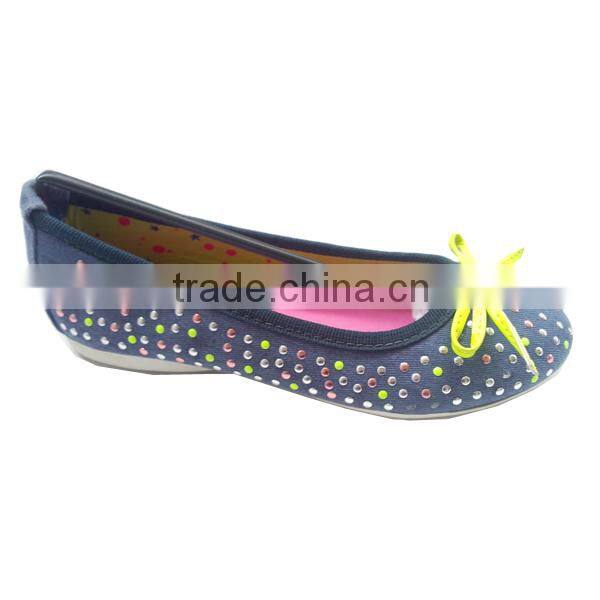 Canvas colourful studded children flat shoes
