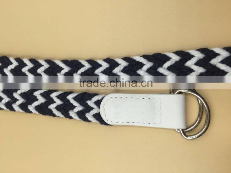 Double D Rings rope belt with PU covered