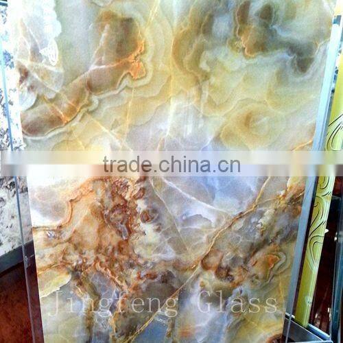Partition glass with silk cloth laminated in the double glass