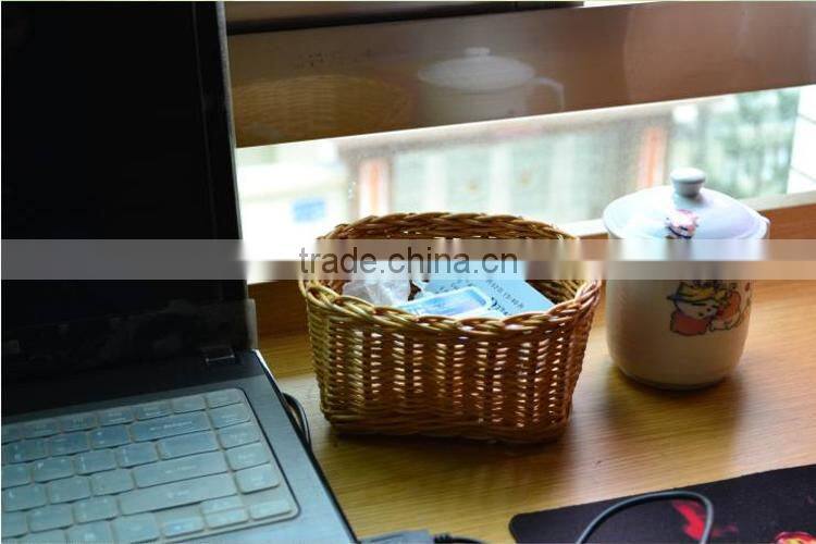 Rattan woven mini desk dust basket