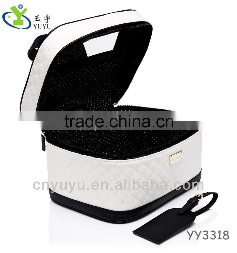 Makeup case sewing semi PU high-end Cosmetic Case
