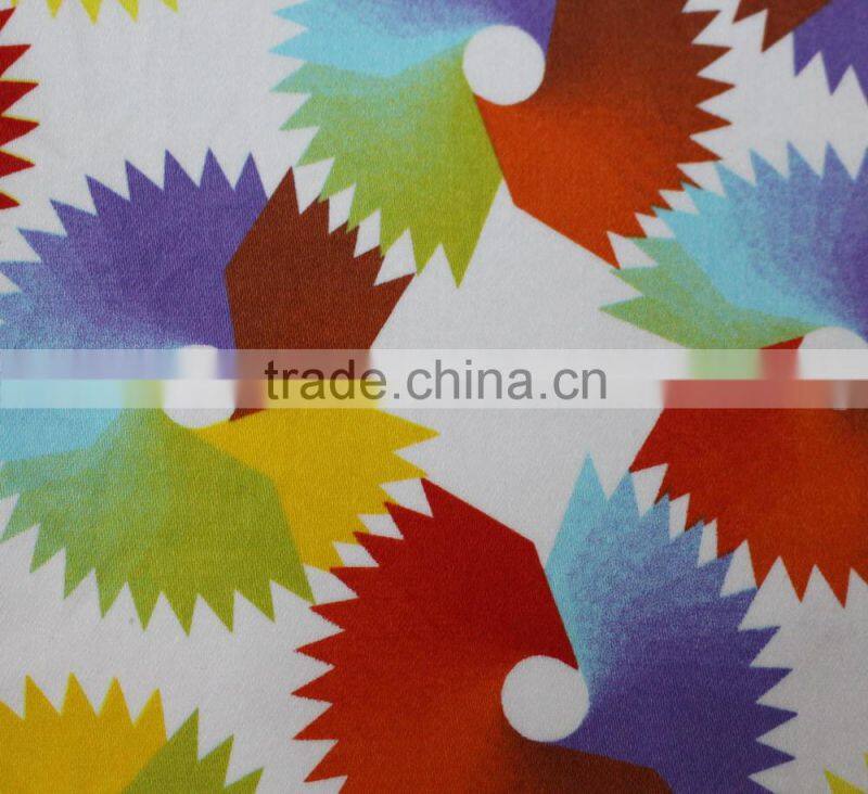 spandex cotton satin geometric printed cotton fabric