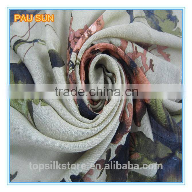 New style flower printed square thick wool scarfhandmade wool scarf