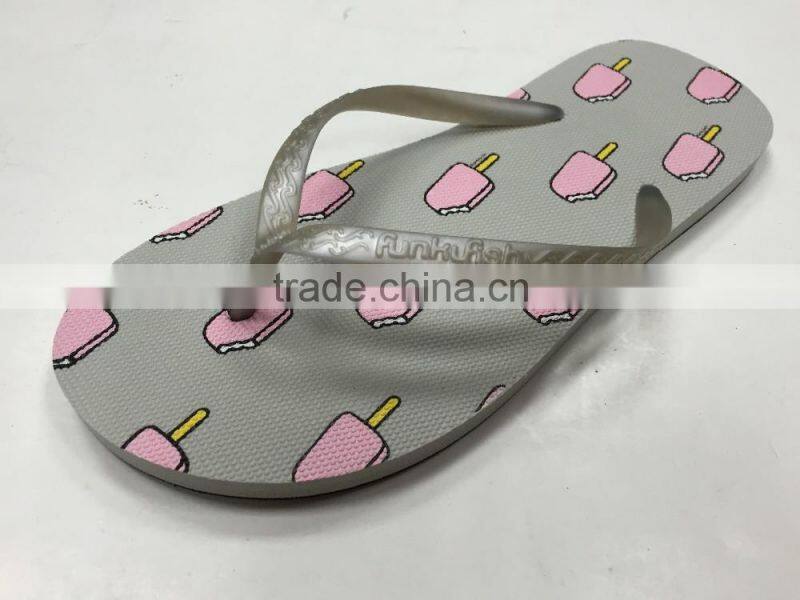 663 LOULUEN Heat Transfer Printing Women Fancy Custom Printed Flip Flops