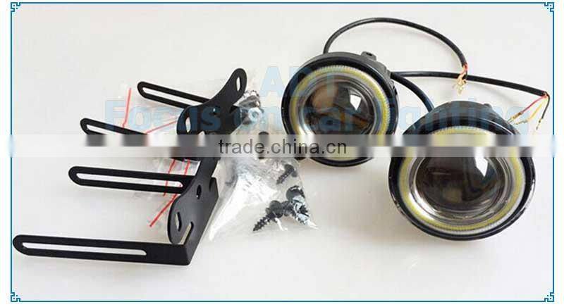 3 inch COB 10W LED Fog Lights with Blue COB Halo Angel Eye Rings Car DRL