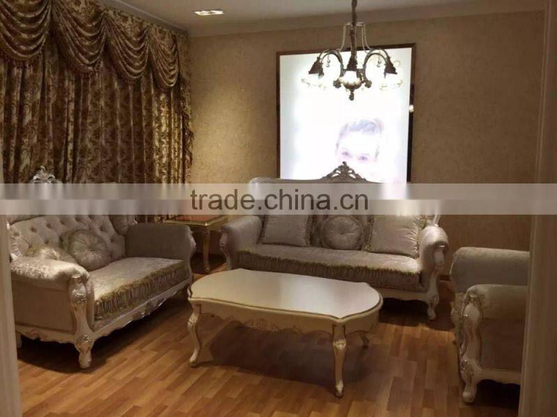 modern France wooden fabric sofa set living room design