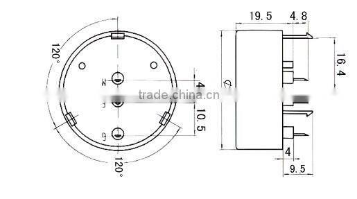 FBPB4019 special 9VDC 40mm passive piezoelectric buzzer with three pin (FBELE)