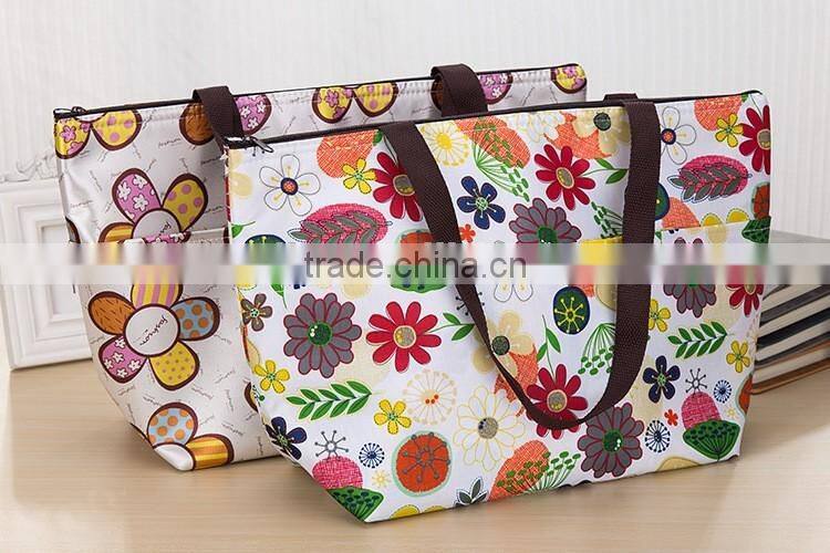 Flower Design Tote Mommy Bag Cooler Bag for Feeding-Bottle Thermo