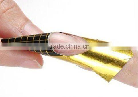 500pcs Nail Art Tips DIY Tool Disposable Guide French Nail Form Golden
