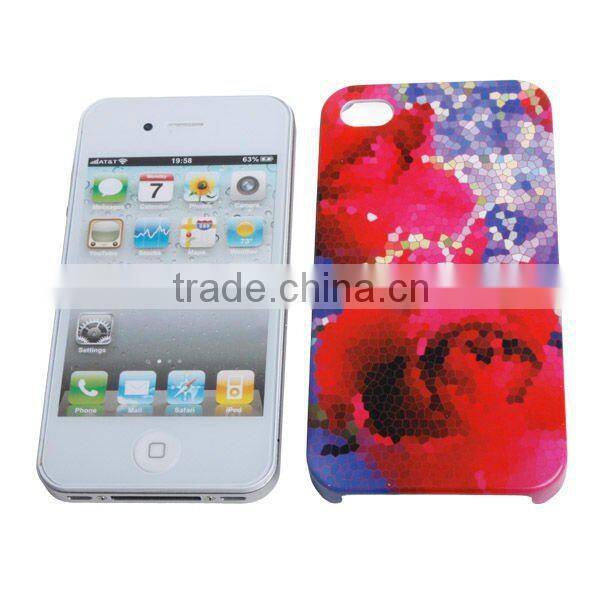Rose water transfer printing cell phone case for apple iphone 4