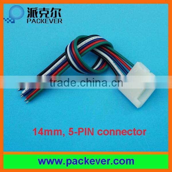 Solder free fast connection 14mm 5 pins LED strip snap connector