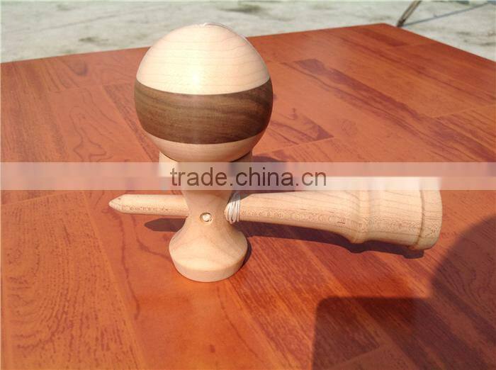 No paint walnut maple vertical stripe kendama,super fun jigsaw kendama natural