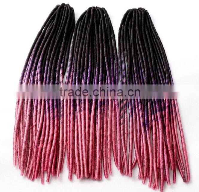 F6676 24" two tone soft dread lock synthetic braiding hair,soft dread braids