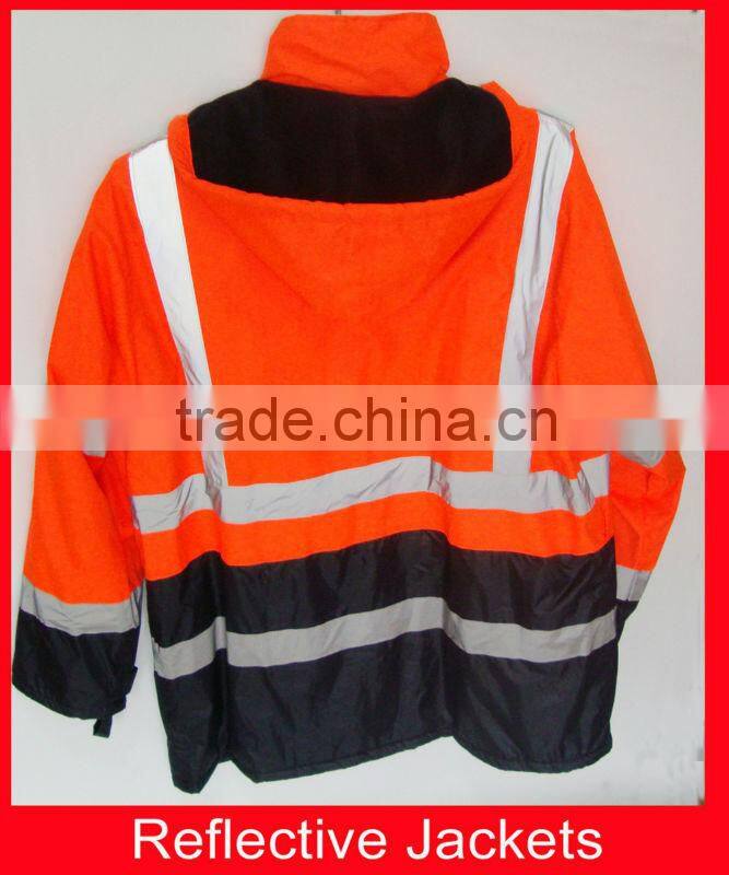 waterproof high visibility winter red reflective safety jacket