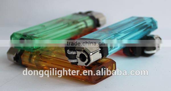 plastic eight angel Black head transparent refillable flint lighter