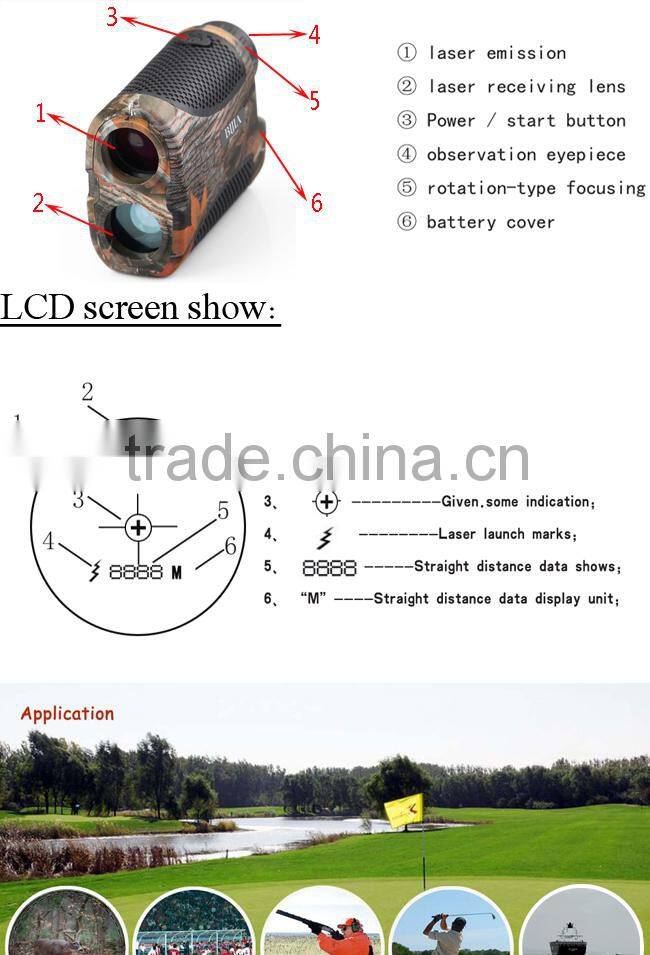 BIJIA 5x25 Laser Ranger Finder Hunting Golf Rain Model 500 m 2014 New Camo