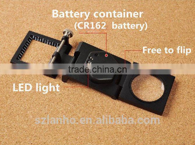 9005A 8x Three-Folding Magnifier Stand Repair with LED Light Magnifying Glass