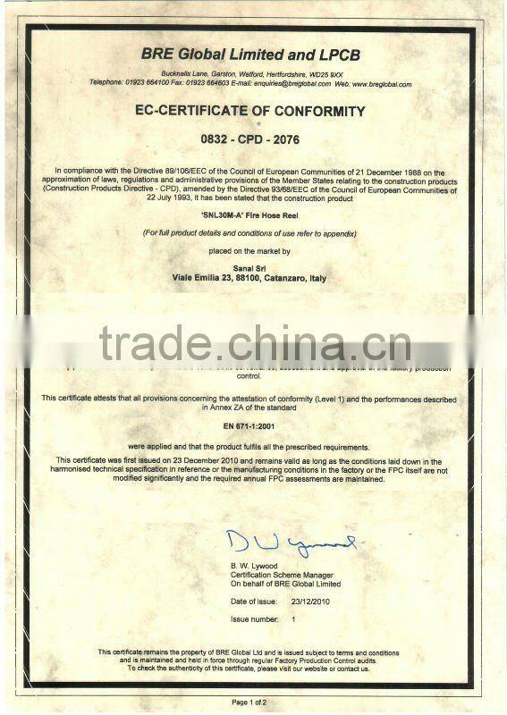 Fire hose reel box with naspo antincendio