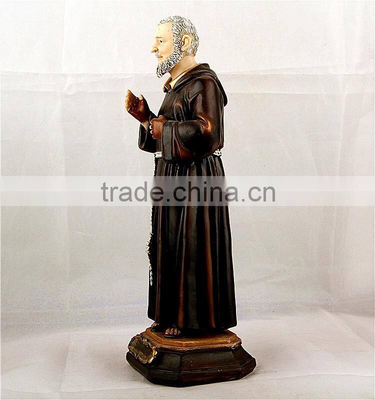 Polyresin St Saint Padre Pio Statue catholic figure