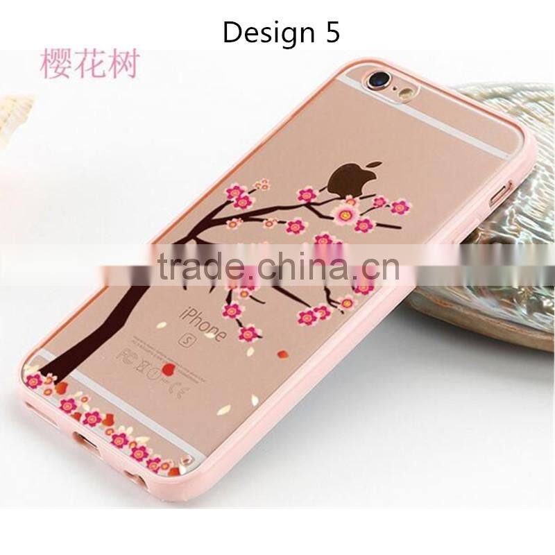 Luxury Acrylic + TPU back cover bumper case for Apple iphone 7 6 6s 6s plus 5 S SE