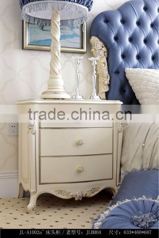 high quality solid wood white nightstand