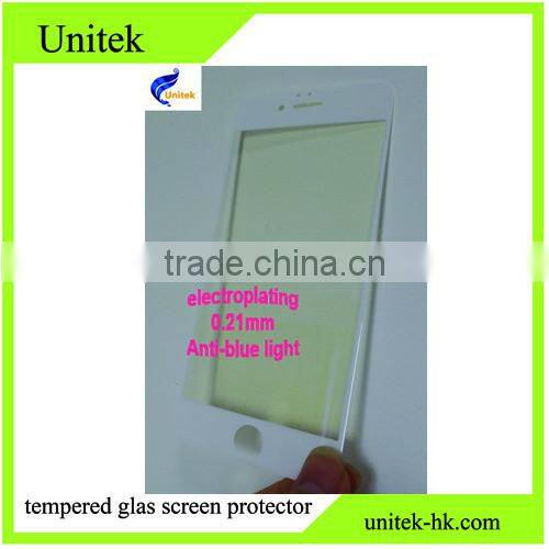 Trade assurance! Electroplating Anti-blue light factory low price 0.21mm tempered glass manufacturer price for iphone 6/6s/6pl