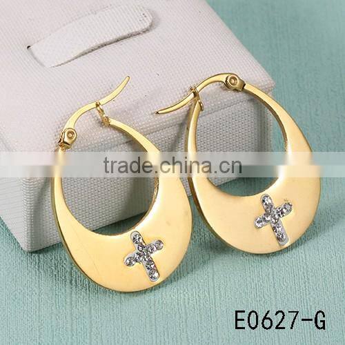 big hook with diamond cross jewelry gold earrings women