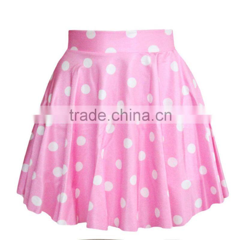 Wholesale Girls Sexy Mini Skirt 3D Print Light Pink Dot TuTu Skirt N13-56