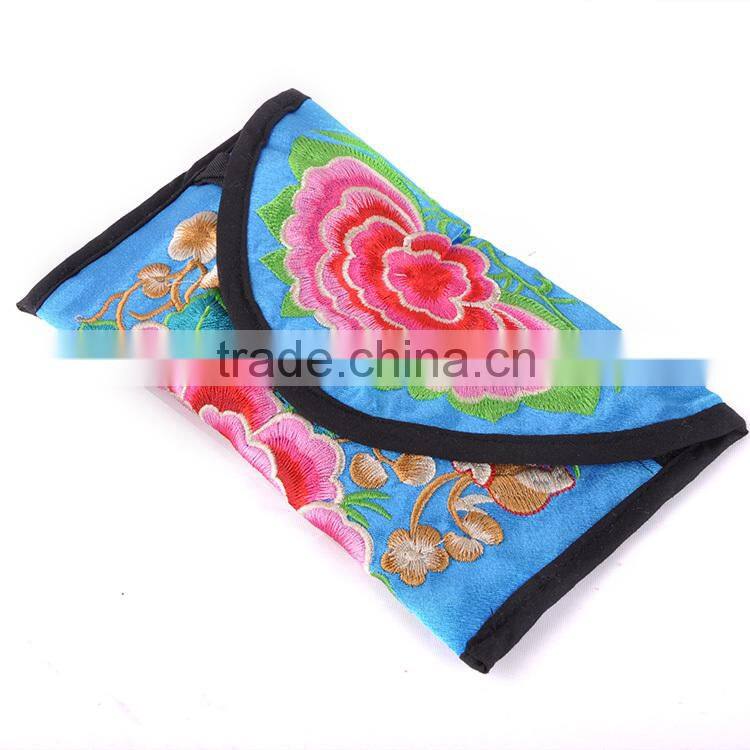 2016 new style women clutch bag embroidery coin purse mobile phone bag