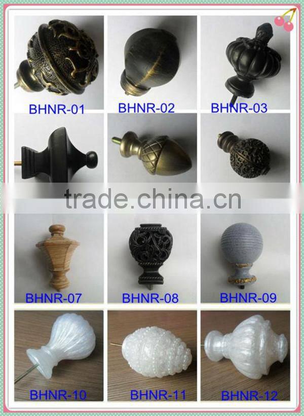 Hongkong Exhibition Curtain Rod Pole Caps,Curtain Finials,Resin Finials,Poly Resin Curtain Finials