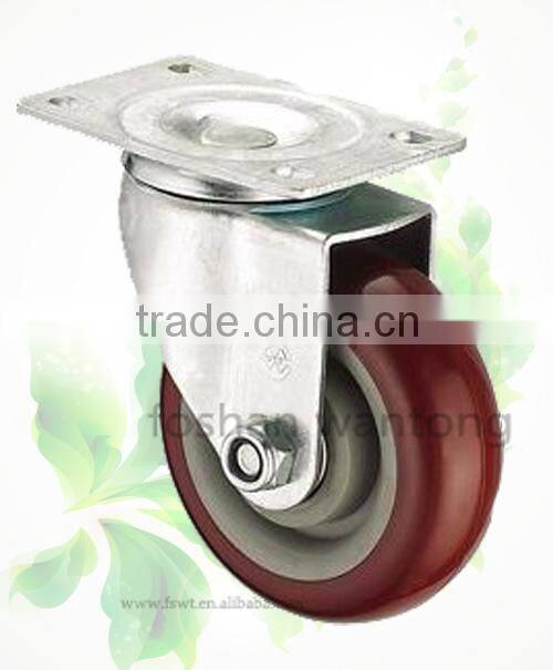 Black Stent Medium Duty Polyurethane Fixed Hardware Caster Wheel