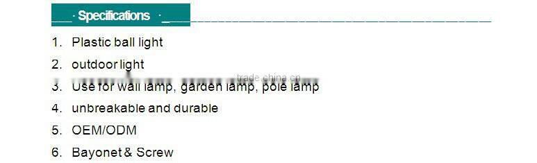 200mm solar ceiling lighting NO COLOR CHANGING plastic Globe