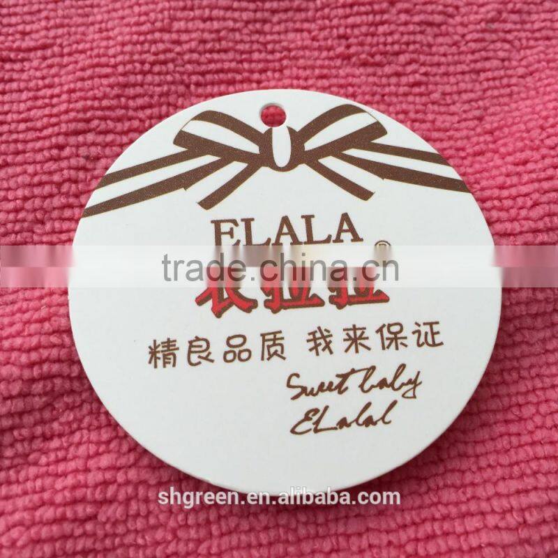 Die cut UV embossing hangtag for baby clothing