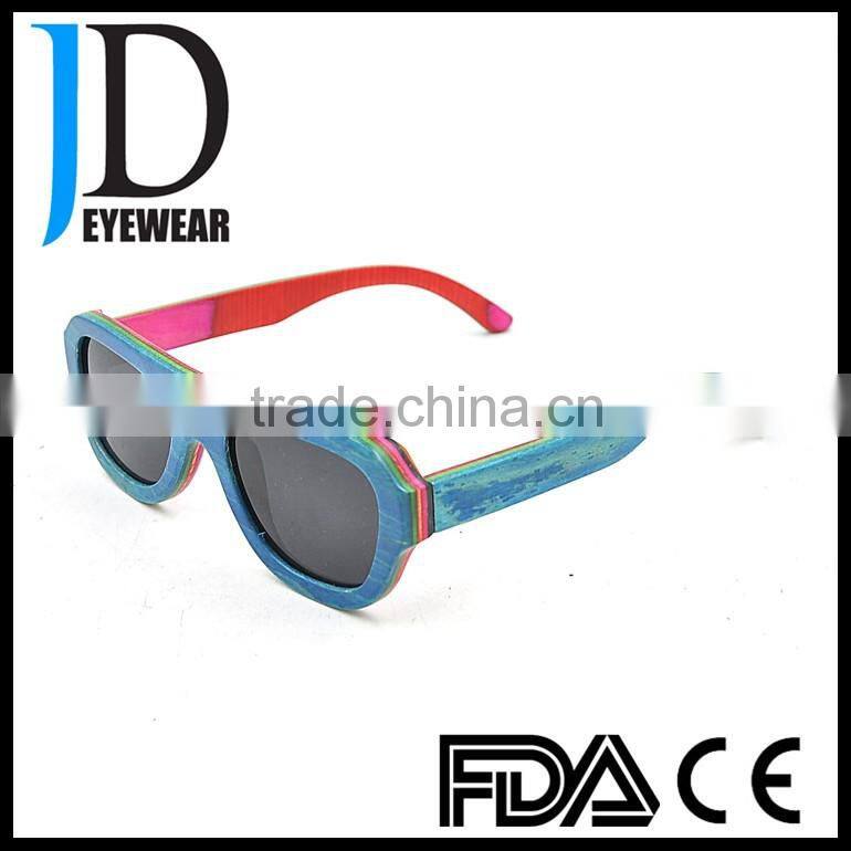 newest design skateboard lamin wood sunglasses colorful wood sunglasses polarized