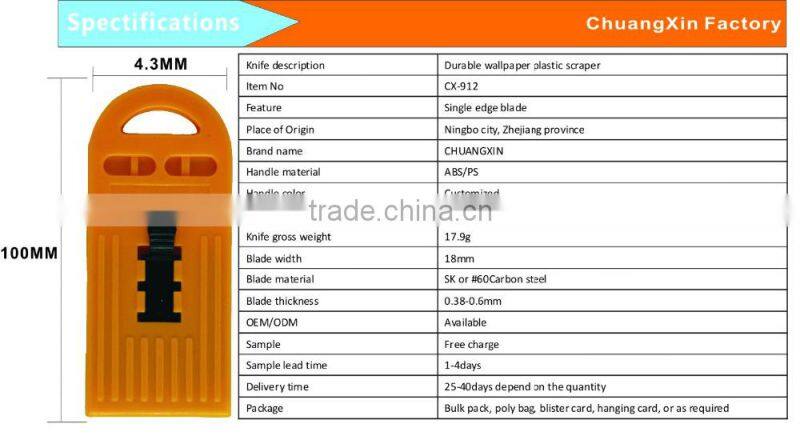 Durable wallpaper plastic scraper