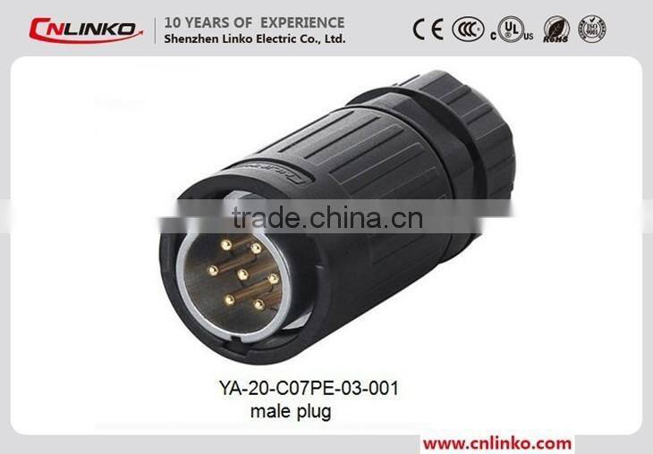 China waterproof electrical male plug connector industrial female socket and plug plastic connector with metal automatic cover