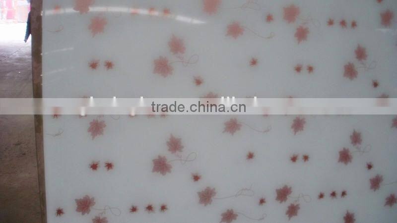 3D acid etched back painted glass