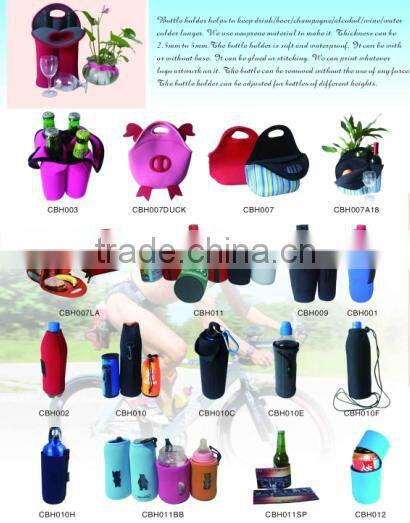 Custom Logo Neoprene Two Pack Wine Bottle Holder