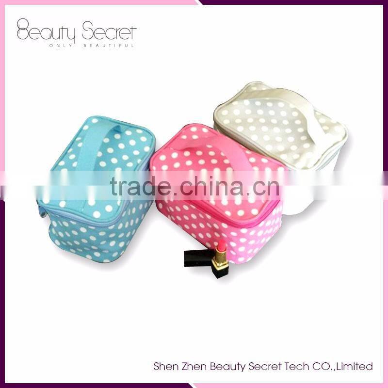 Custom brand logo travel makeup bag cosmetic case for lady women