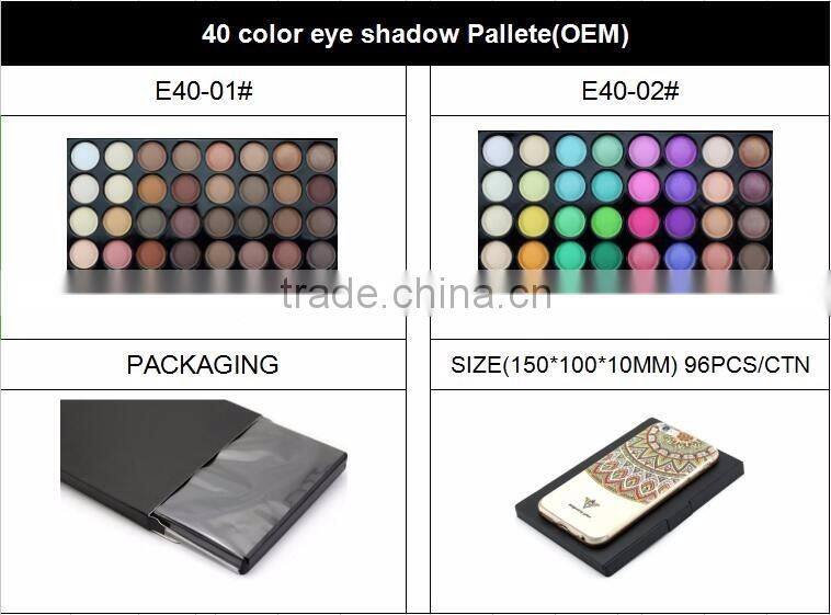 Cosmetic 40 color eyeshadow palette for beauty cosmetics