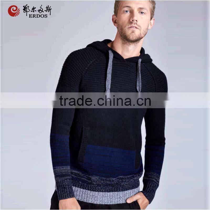 Erdos men hoody black cashmere sweater