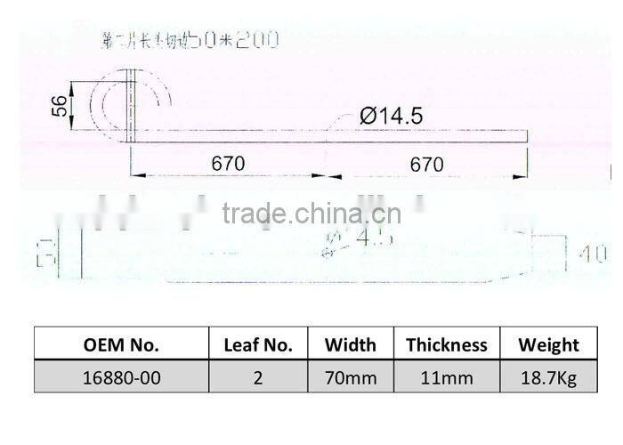 16880-00 multi light truck leaf spring for JAPAN AUTOMOBILE