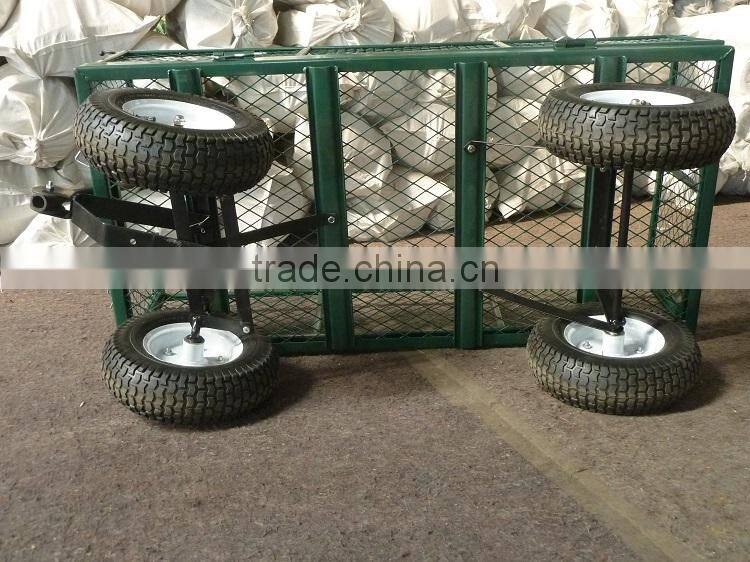 600KG heavy duty garden wagon cart with big turf wheels