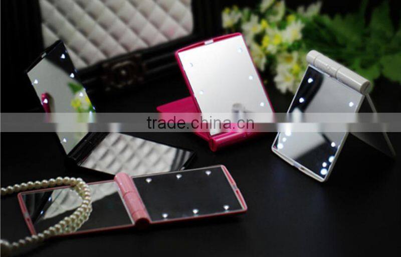 Led Lighted Compact Travel Makeup Mirror