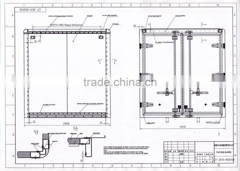 new heavy duty tipper truck refrigerated semi trailer body