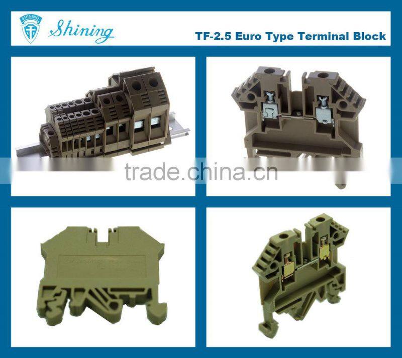 TF Series Euro Type Screw Clamp Feed Through Terminal Block
